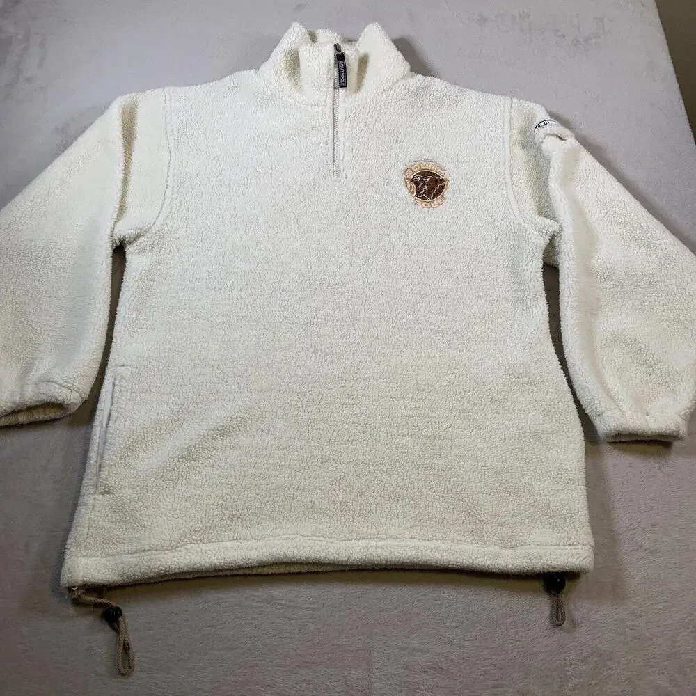 Vintage SOUTHPOLE Sweater Men Large White 1/4 Zip Pullover HipHop Y2K Sherpa 90s